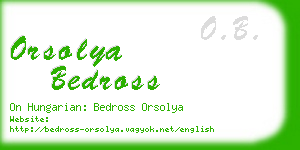 orsolya bedross business card